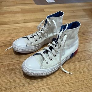 High Top Converse Red/Blue/White